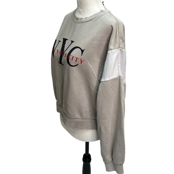 divided🏙️nyc Logo Oversized Cropped Sweatshirt Beige Size S - Picture 6 of 11
